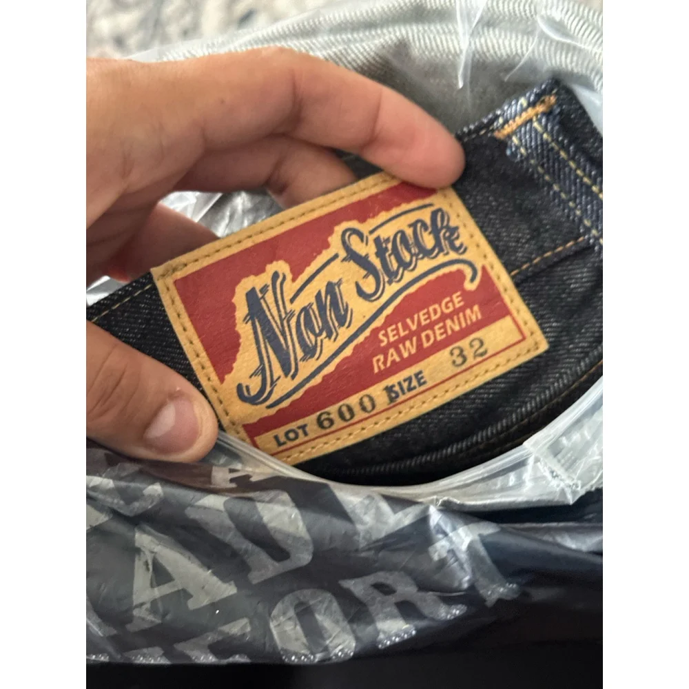 NON STOCK 15oz Raw Denim Selvedge Jeans Regular Fit Straight Rigid Version 30 - Picture 15 of 15
